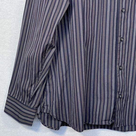 Joseph Jos A. Bank Button Down Shirt Men Size XL Blue‎ Stripe Cotton Pocket - Picture 6 of 12